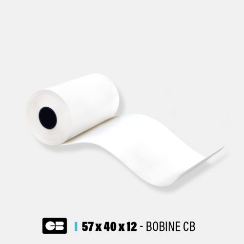 Bobine 57x40x12 pour TPE, CB papier thermique Longueur: ~18